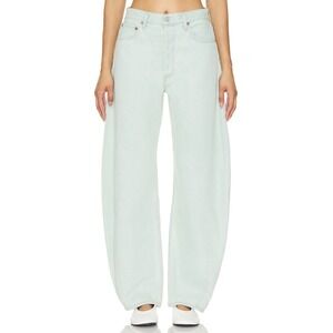 AGOLDE Luna High Rise Pieced Taper Size 31 Mint Jeans Barrel Leg Bowed